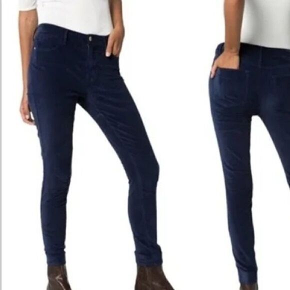 Frame Denim le high skinny navy velvet pants size 31 - Picture 1 of 8